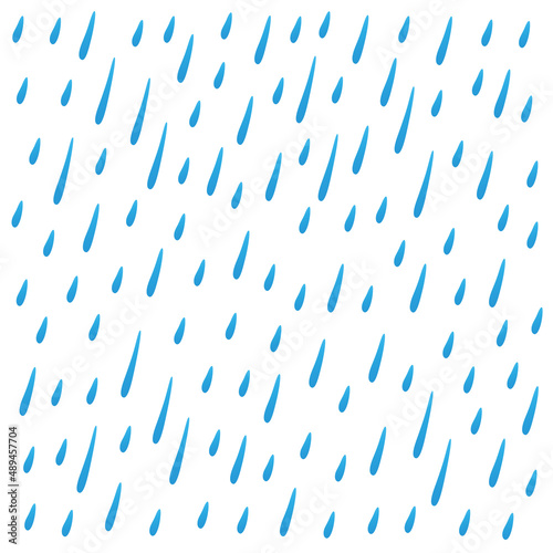 Falling rain drops isolated vector background, rainy weather forecast illustration.