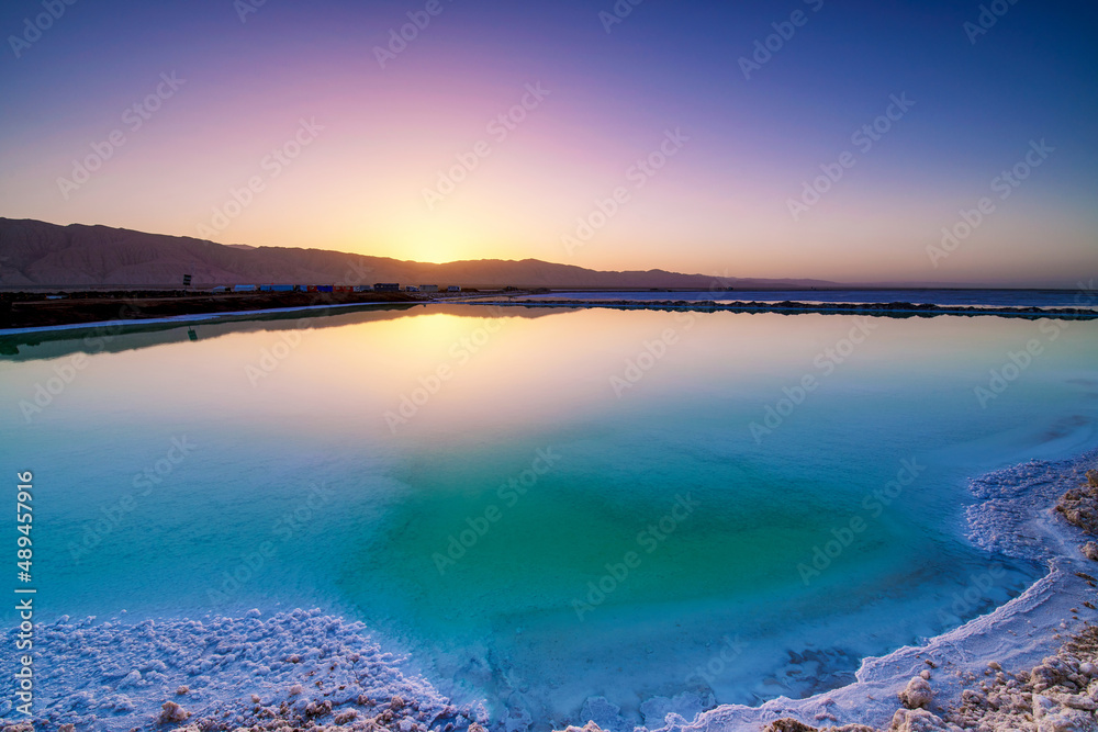 The beautiful Emerald lake of Qinghai province, China.