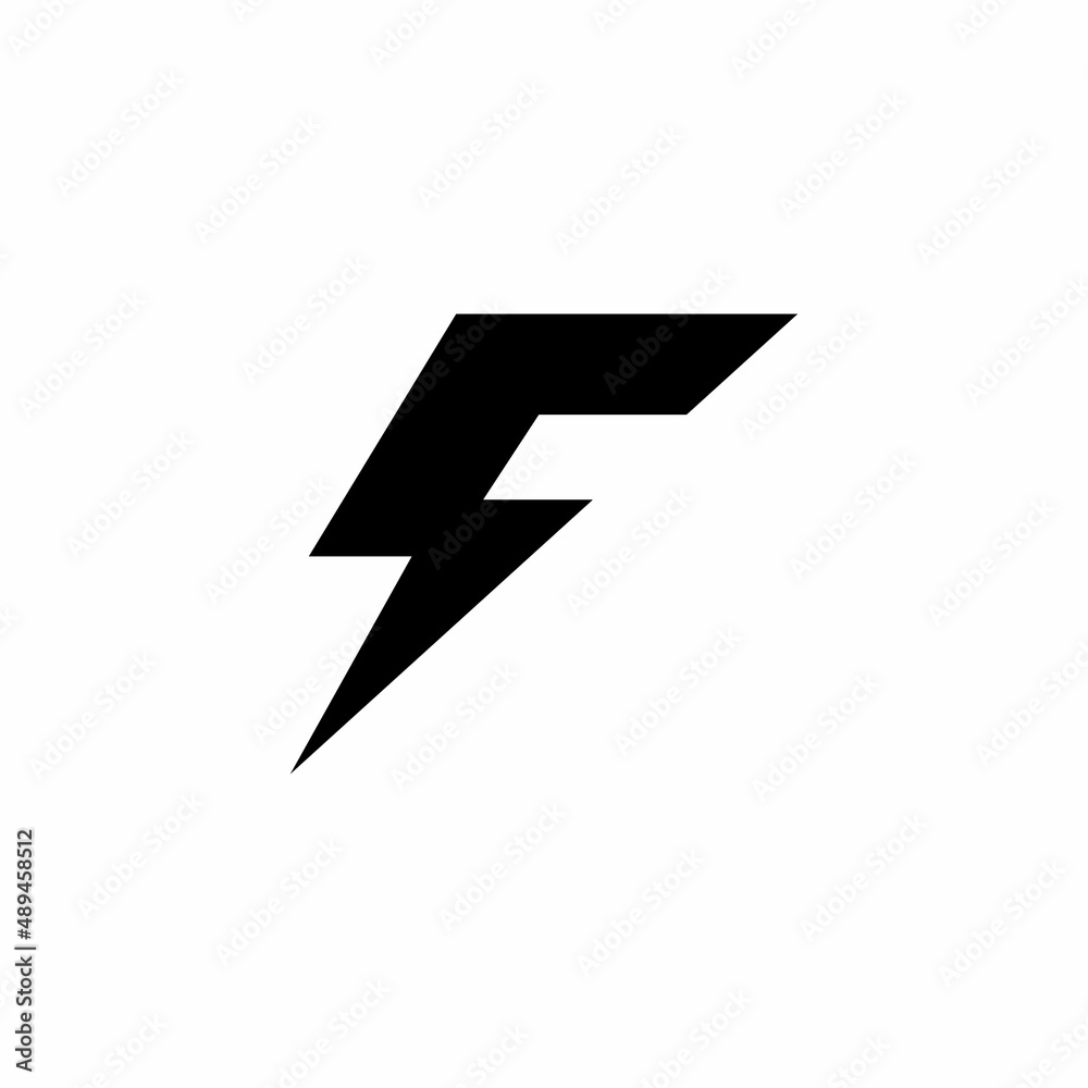 Initial letter F logo with lightning Initial letter F logo with lightning