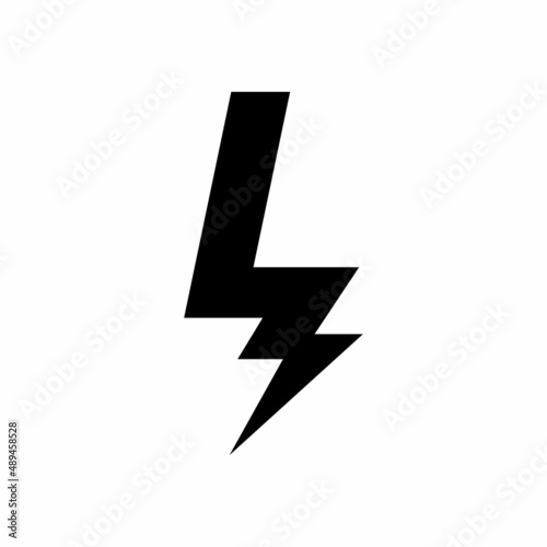 Initial letter L logo with lightning