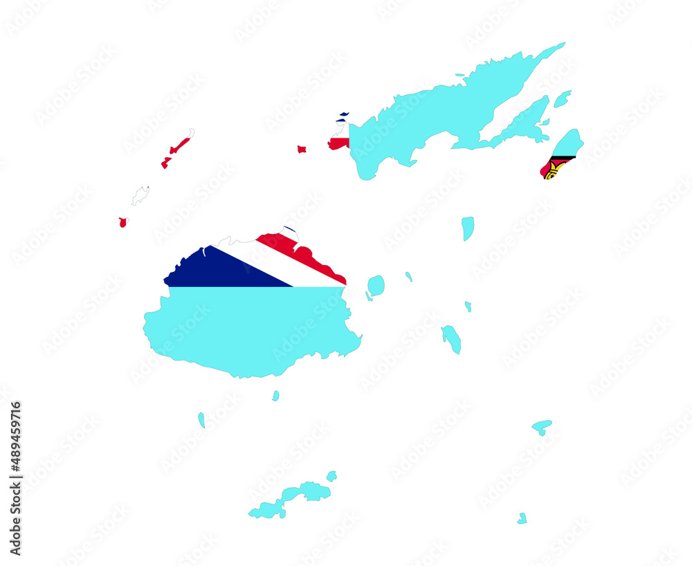 Fototapeta premium fiji Flag National Oceania Emblem Map Icon Vector Illustration Abstract Design Element
