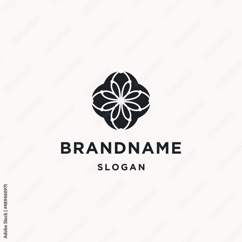 Flower logo icon flat design template 