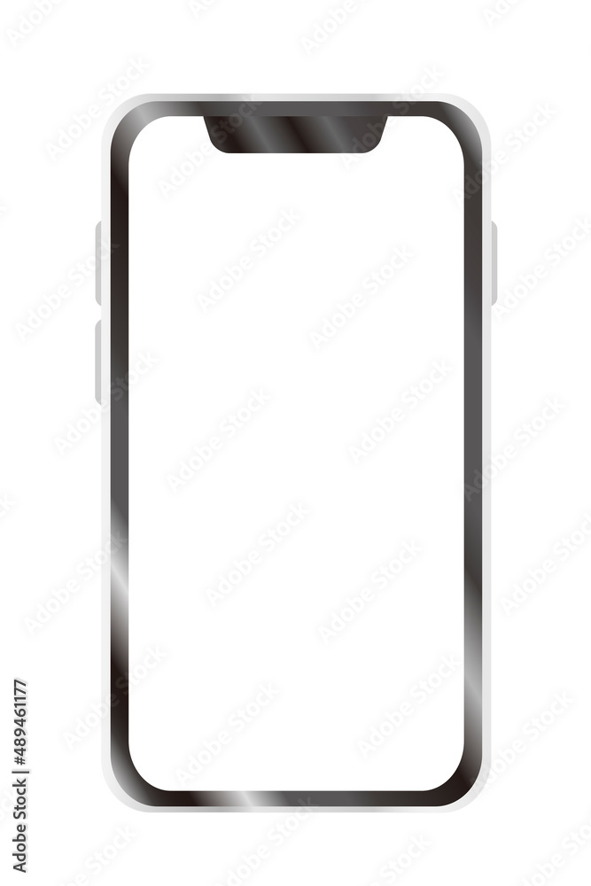 白い背景にスマートフォンのイラスト。 白い背景にスマートフォンのイラスト。