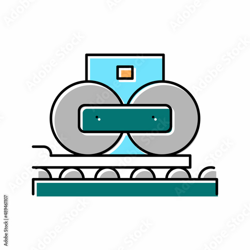 paper pressing system color icon vector illustration