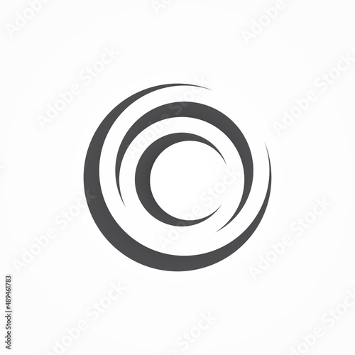Sphere circle elements swirl logo. Abstract waves spiral round shape symbol Twist global wind sign icon vector design template
