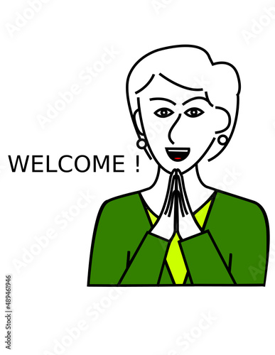 Woman Receptionist Greetings