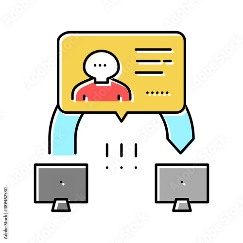 man in middle attacks color icon vector illustration