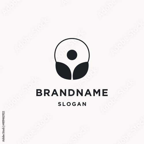 People logo icon flat design template 