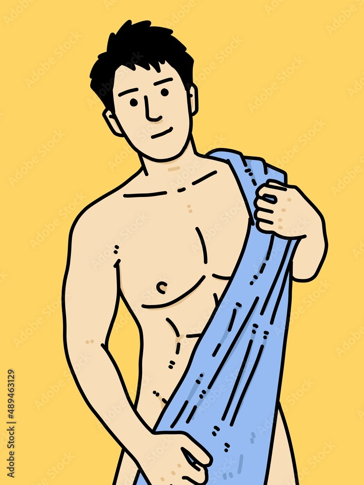 Fototapeta premium cute face man cartoon on yellow background