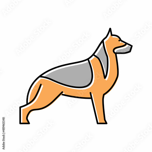german shepherd dog color icon vector illustration