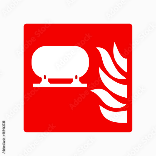Fixed fire extinguishing installation sign. Safety sign Vector Illustration