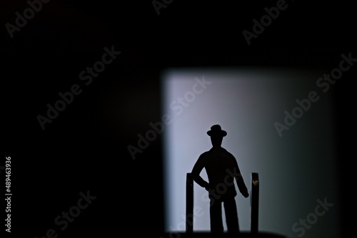Silhouette of a en elderly man , useful for creative concepts .
