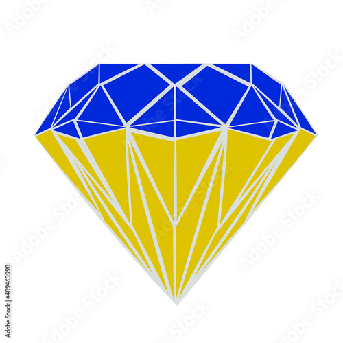 Ukraine National Flag is in the shape of a diamond. Vector illustration