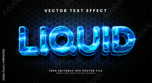 Liquid editable text style effect with glossy theme.
