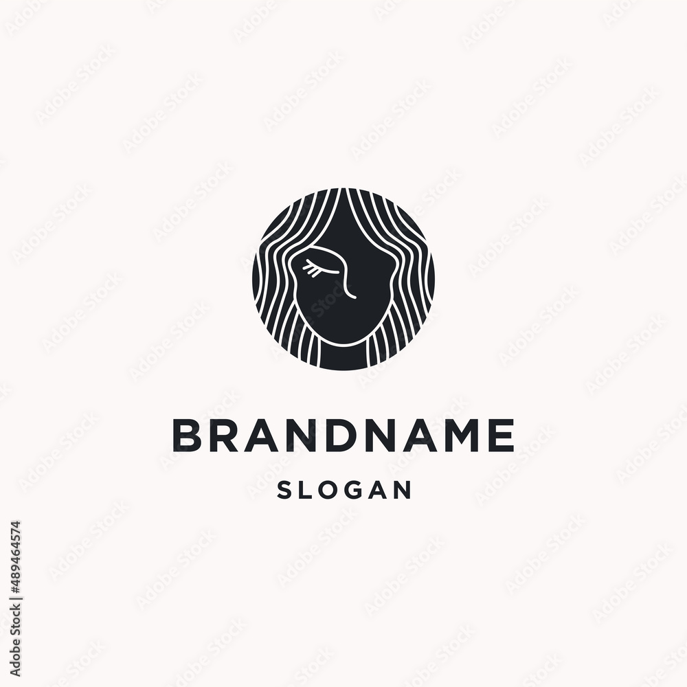 Woman logo icon flat design template Woman logo icon flat design template