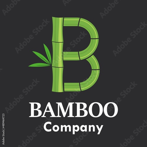 Letter b bamboo logo template illustration. Suitable for your business.
