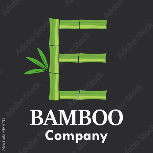 Letter e bamboo logo template illustration. Suitable for your business.