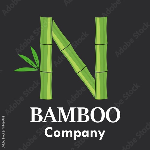 Letter n bamboo logo template illustration. Suitable for your business.