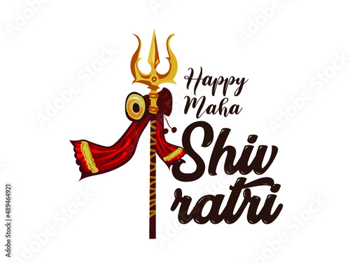 Happy Maha Shivratri creative design for social media and print media. (It is a celebrated in India for Lord Shiva). Shivratri religious design. 