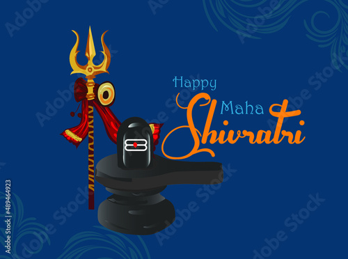 Happy Maha Shivratri creative design for social media and print media. (It is a celebrated in India for Lord Shiva). Shivratri religious design. 