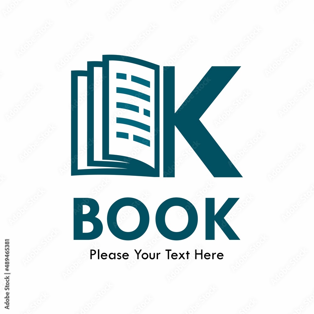 letter k with book logo template illustration. suitable for education, brand, website etc.