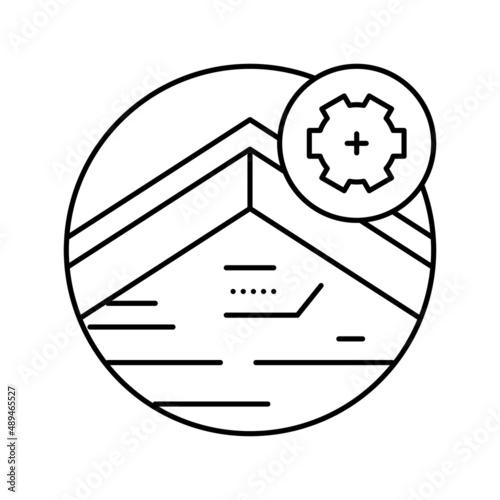 roof fascia line icon vector illustration