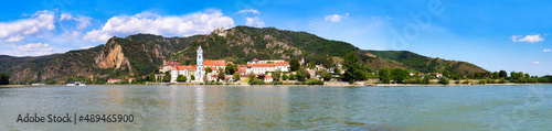 Panorama of the Village Dürnstein along the Danube, Wachau, Austria