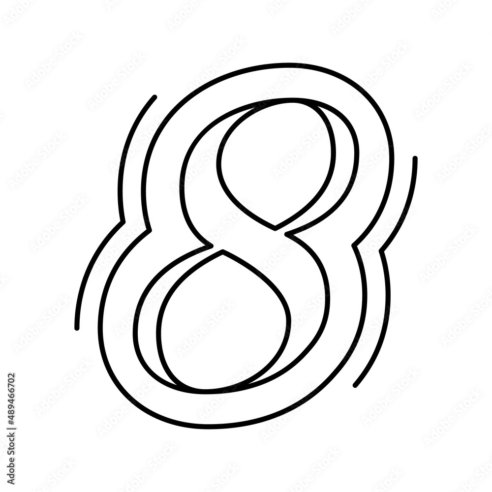 Fototapeta premium eight number line icon vector illustration