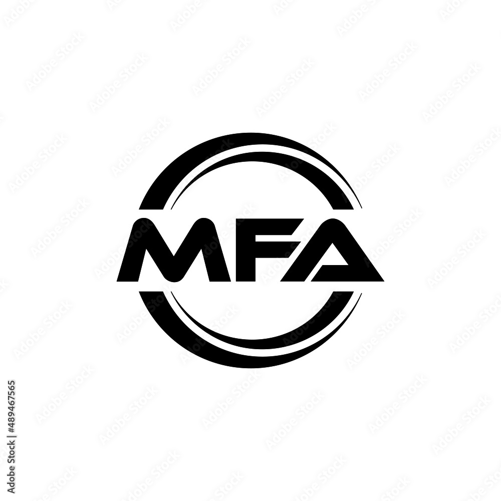 MFA letter logo design with white background in illustrator, vector