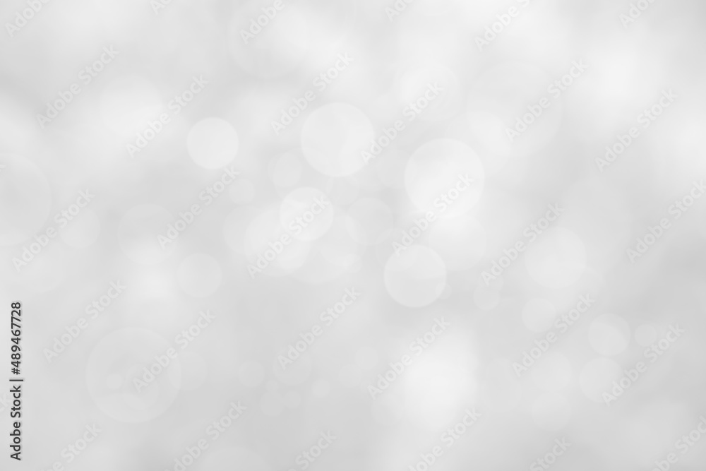 Abstract blurry grey color for background, Blur festival lights outdoor celebration and white bokeh focus texture elegant.