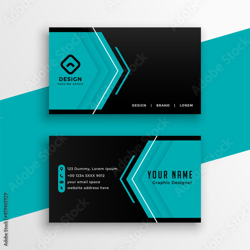 blue and black modern business card design