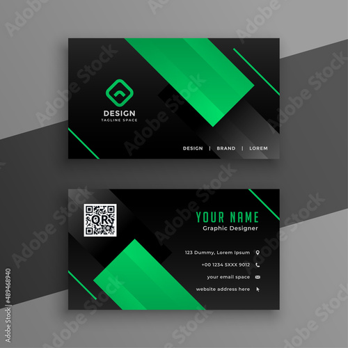 green and black modern business card design