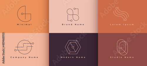 simple logo designs set of six