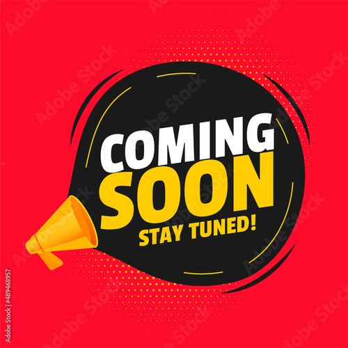 coming soon template with megaphone design
