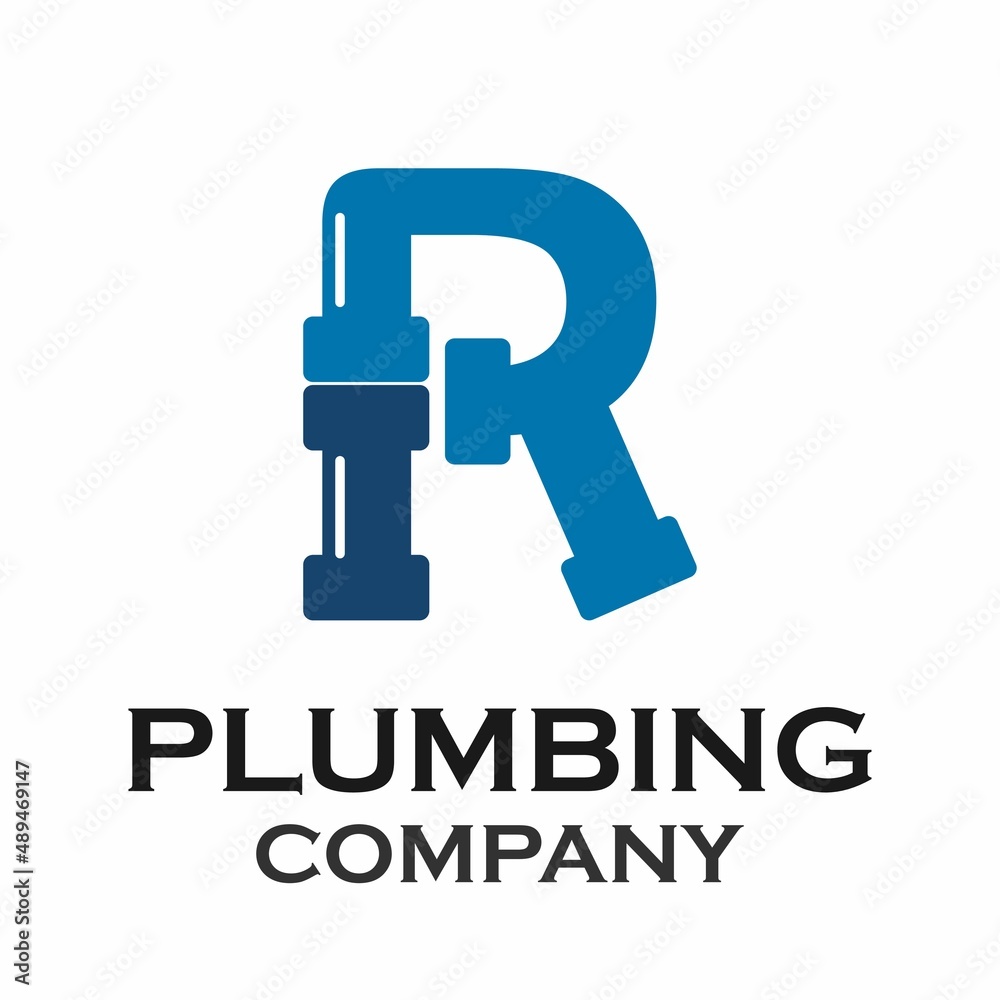 Letter r with plumbing logo template illustration Letter r with plumbing logo template illustration