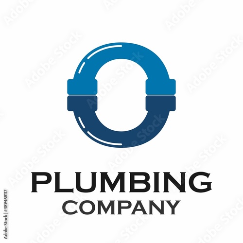 Letter o with plumbing logo template illustration