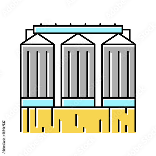 grain storage color icon vector illustration