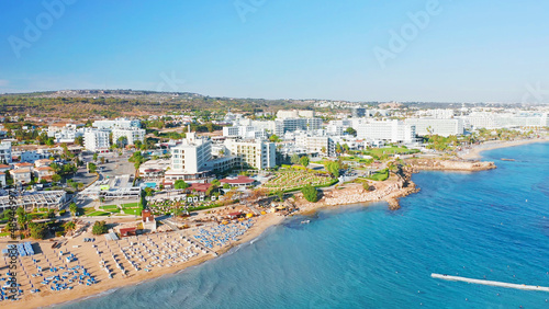 Cyprus, beautiful views of the beaches of Cyprus, Mediterranean Sea, aerial view © Leo Viktorov