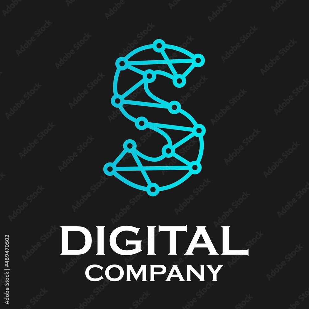 Letter s technology logo template illustration