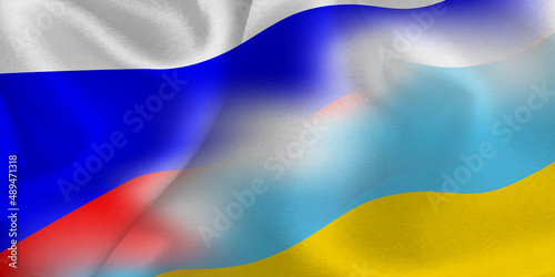 ロシア　ウクライナ　 国旗　背景