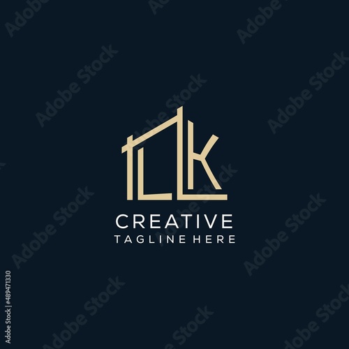 Initial LK logo, clean and modern architectural and construction logo design