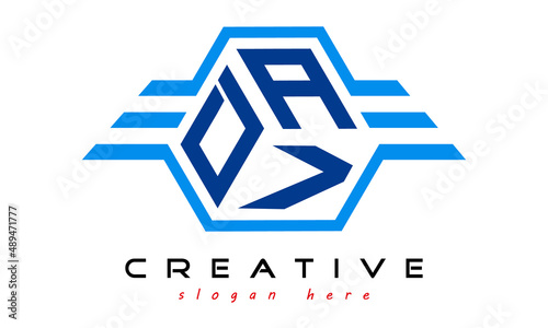 DAV three letter monogram type emblem badge with wings logo vector template.
