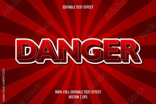 Danger editable text effect comic style