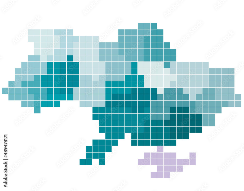 Square shape of Ukraine map.