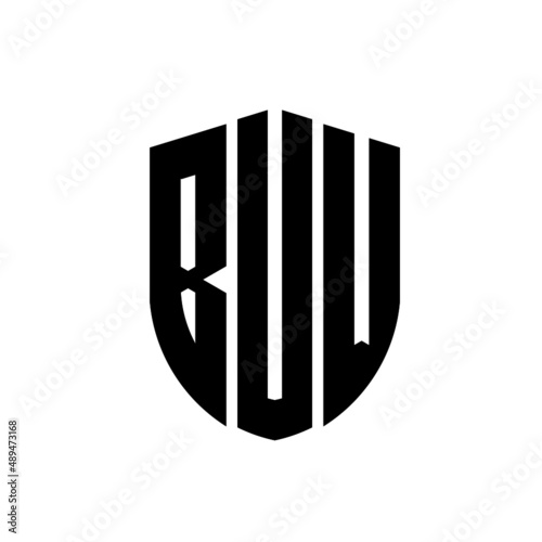 BUW letter logo design. BUW modern letter logo with black background. BUW creative  letter logo. simple and modern letter logo. vector logo modern alphabet font overlap style. Initial letters BUW  photo