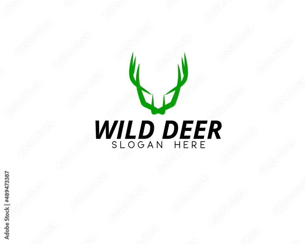 initial letter w wild deer logo