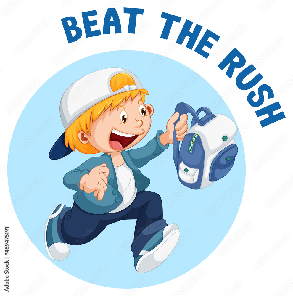 English idiom with picture description for beat the rush English idiom with picture description for beat the rush