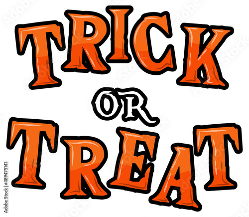 Trick or Treat word logo for Halloween