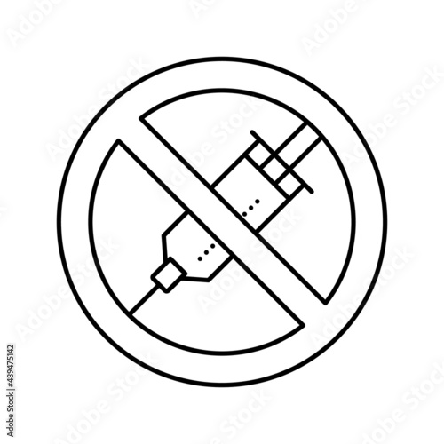 heroin drug syringe addiction line icon vector illustration