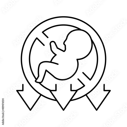 miscarriage baby line icon vector illustration